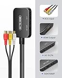 RCA to HDMI Converter,Viagkiki AV to HDMI Adapter,RCA to HDMI Composite Audio Video Converter for PS1, PS2, PS3, STB, Xbox, VHS, VCR,Black-Ray DVD Players(HDMI Cable Included)