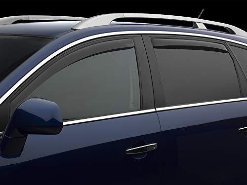WeatherTech Custom Fit Side Window Deflectors for Silverado 2500HD/3500HD, Sierra 2500HD/3500HD - (80977IM-81930IM), Front & Rear Set - Dark Tint