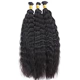 QIRUI Wet and Wavy Human Braiding Hair Super Wave Bulk Human Hair For Braiding No Weft 100g Double Drawn Human Braiding Hair For Boho Braids(30Inch 2Bundle)