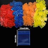 200pcs 1"x1" 4 Mil Mini Plastic Bags, Colored Transparent Small Zip Lock Bags Resealable Colorful Clear Tiny Zipper Bags Pouches All Purpose Storage Bags for Jewelry, Snack, Beads, Bolts, Pills