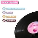 6PCS Retro Vinyl Record Coasters of 6 for Drinks, Funny Vinyl Costers for Cups, Drink Coasters Set of 6 for Music Gifts, Music Decor