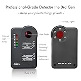 Apantimx Upgraded Camera Detector Professional Bug RF Detector Hidden Camera Finder Anti Spy Sweeper Portable GPS Tracker Listening Device Signal Scanner for Home Office Car Travel Hotel