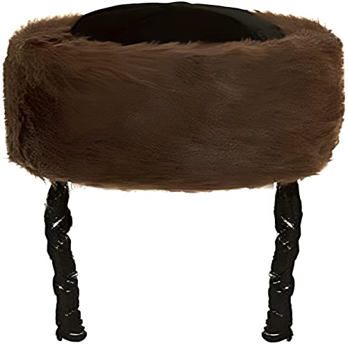 Dress Up America High Shtreimel - Jewish Fur hat - For Halloween, Purim and All Year - Traditional Jewish Headgear - Adult (Brown)