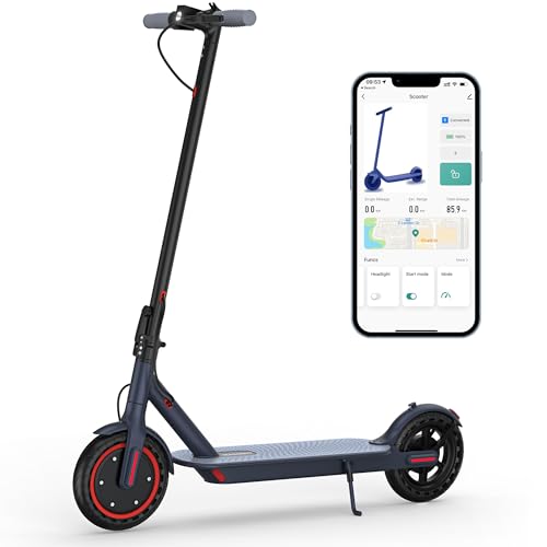 MAXSHOT Electric Scooter for Adults, 8.5"/10" Tires, 19/22Mph, 350W/500W Motor, 21-28 Miles Range, Folding E-Scooter with Dual Suspension and Braking System, App Control(V1/SPRO/MAX) (V1L-7.8Ah-350W)