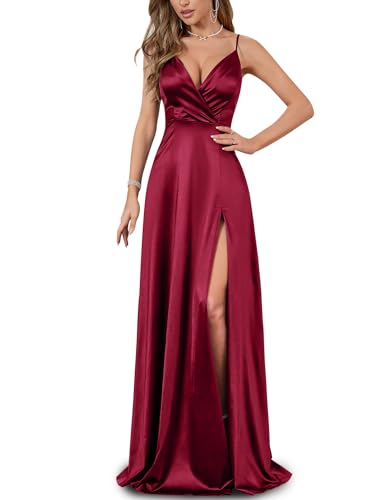 Haisora Womens Sleeveless Wrap V Neck Sheath Special Occasion Full Plus Size Dress (Red XXL)