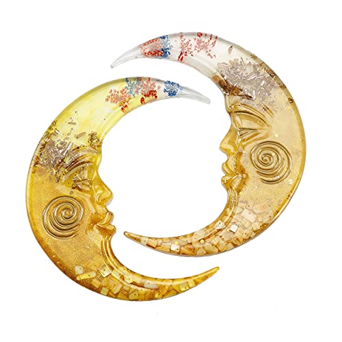 ZMCHE Large Moon Silicone Molds, 2 Pack Crescent Moons Epoxy Resin Molds for Room Decor Home Design