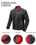 BORLENI Motorcycle Jacket Denim Breathable Reflective with Mesh CE Armor Protection for Men Motorbike Riding Jacket All Seasons