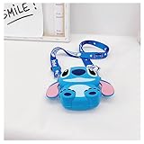 Kawaii Stitch Crossbody Bag with Adjustable Shoulder Strap, Handbag with Zipper Cute Anime Stitch Coin Wallet Purse Shoulder Bag Coin Pouch Accessories Money Bag for Students Teens Girls Boys -Blue