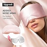 LitBear Silk Sleep Mask for Side Sleeper, Eye Mask Sleeping for Women Men 100% 22 Momme Pure Mulberry Silk, Face-Hugging Padded Silk Eye Cover for Sleeping with Adjustable Band (Pink)