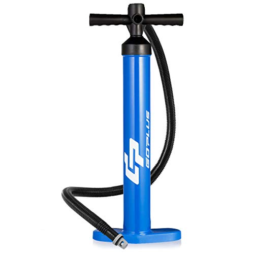 GOPLUS Double Action Hand Pump for Inflatable Boat SUP, with Pressure Gauge
