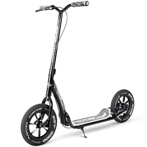 Large Kick Scooter for Adults & Teens with Kickstand – 12" Air-Filled Tires, Wide Deck, Lightweight Steel Frame – Madd Gear Urban Glide (Graphic 2)