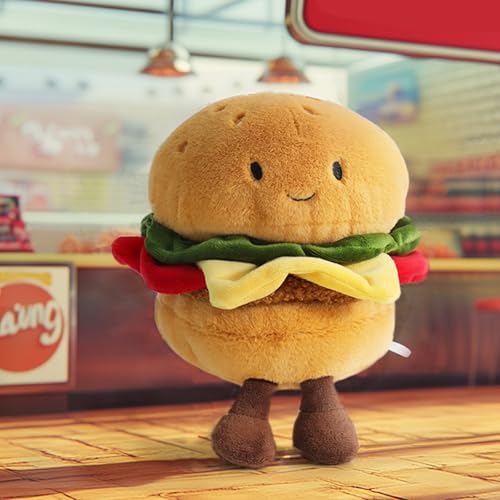 RECUR Hamburger Stuffed Animals Toy,Soft Food Plush,Cute Plushie 8 Inches, Adorable Gift for All Ages