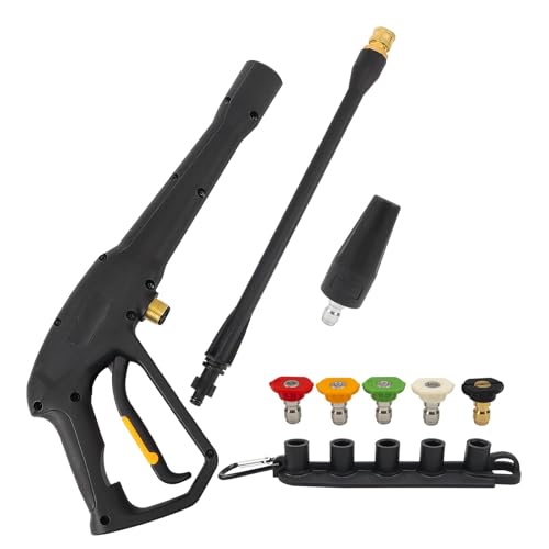 BEAR FORCE Replacement Spray Gun with Extension Wand & 5 Spray Tips & Turbo Nozzle, Compatible for Karcher Greenworks Homelite Powerstroke Electric Pressure Washer Max 2000 PSI