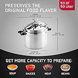 Universal (Extra Large) 53-Quart Aluminum Pressure Cooker for Professional Use – Commercial-Grade, 2 Safety Valves, Reinforced Handles, Easy-Open Lid, – Ideal for Large Kitchens, and Restaurants