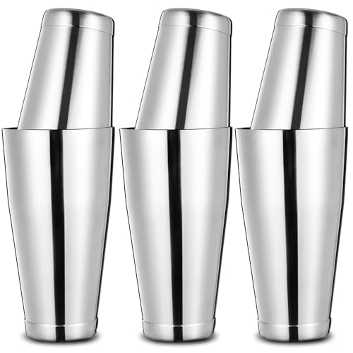 Etens Bulk Commercial Cocktail Shakers 6pc Set, Professional Boston Shakers, Weighted Cocktail Shaker Tins for Bartending - Stainless Steel Bar Shaker Set for Restaurants & Bars - Silver