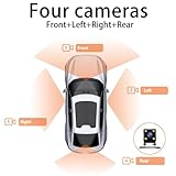 TKOWTB 2.0-Inch Car Quad-Record HD Night Vision Tachograph Car Front and Rear Left and Right Simultaneously Recording