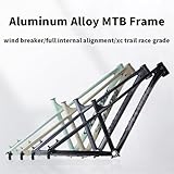 KLYso Hardtail MTB Frame XC Aluminum Alloy Disc Brake Frame Thru Axle 12 * 148mm Internal Routing S/M/L Mountain Bike Frame(G/Gray,27.5''*L)