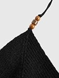 Verdusa Women's Crop Halter Tops Y2k Goth Clothes Crochet Cami Sleeveless Tie Backless Boho Knit Top Camisole Black Medium