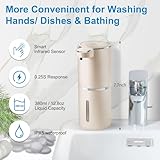 Gotofine Automatic Foaming Soap Dispenser,4-Level Adjustable Foam, Wall Mount Soap Dispenser,USB Rechargeable,12.8oz/ 380ml,Touchless Hand & Dish Soap Dispenser for Bathroom, Kitchen,Hotel, Restaurant