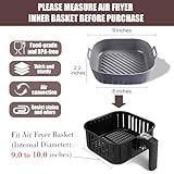 Golden Associate Silicone Liners Square 9 Inches for Large Air Fryer, 2 Pcs Non-stick Food-grade Reusable Silicone Pot Baking Tray Basket Bowl Oven Air Fryer Accessories