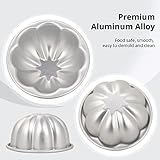 Homaisson 10Pcs Pudding Cup Molds, 3.7''x1.77'' Mini Fluted Cake Pans, Non-Stick Jelly Molds, Easy to Demold, Bundt Cake Pan Nonstick