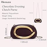 PU Leather Women's Evening Handbags Chocolates Clutch Purse Easy Match with Chain Crossbody Metal Decoration Shoulder Bag