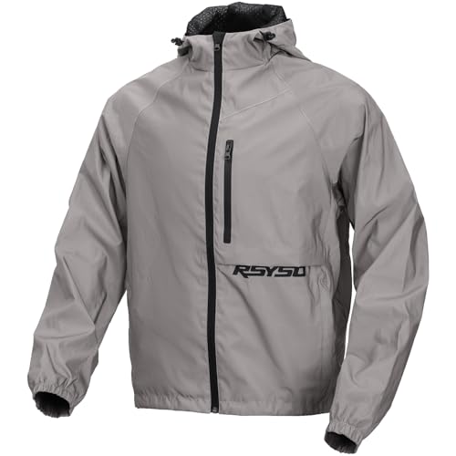 RSYSO 360° Men Reflective Jacket for Motorcycle Bicycle Windbreaker Breathable Mesh-Lined & Self-Packing Design for Night Cycling Motorcycle Running Hiking Dog Walk High-Visibility Safety Coat