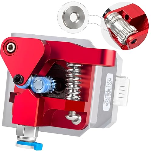 Redrex Dual Gear Ender 3 Extruder with Two Washers Metal Drive Feeder Upgrade Kit Compatible with Creality Ender 3 V2 Pro,Ender 3 Neo Series,CR10 3D Printer TPU Filament Supported(Motor Shaft>20mm)