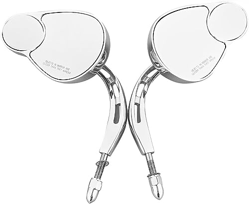 Split Vision Mirrors/Rearview Mirrors Fits for Harley Davidson Touring Road King Street Electra Glide Ultra Classic FLHTCU Fat Boy Sport Glide XG750 XG500 Sportster（Chrome ）