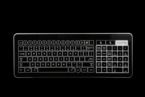 HYUENG Bastron Wired Glass Touch Keyboard with Touchpad Waterproof Surface Dust-Proof