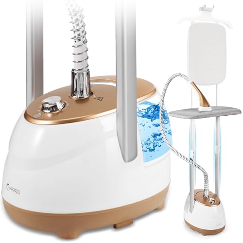 HAPAIS Steamer for Clothes,1800W Standing Garment Steamer with Adjustable Double Rod,Flat and Hanging Ironing,Clothes Steamers with 10 Ironing Modes,30s Fast Heat-up