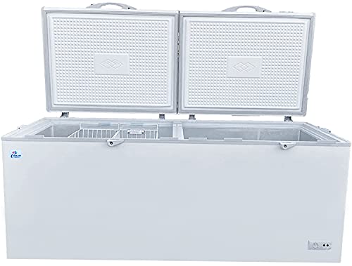 Commercial Freezer Chest freezer 24 cubic feet, 77 inches Long, ice cream freezer large capacity, NSF certified, White Solid 2 door w Storage Baskets XF-750 dup1