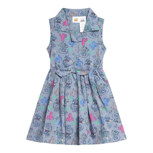 Disney Toy Story Toddler Girls Chambray Dress Blue/Pink 3T