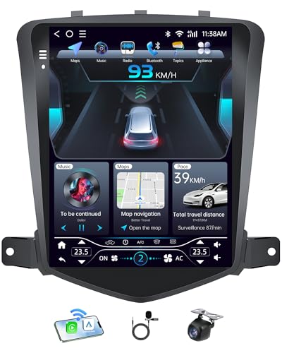 8 Core 4+32GB Car Stereo Radio for Cruze 2009 2010-2015: 5G WiFi Wireless CarPlay Andriod Auto IPS Touchcreen Bluetooth Backup Camera FM GPS Steering Wheel Control Mirror Link