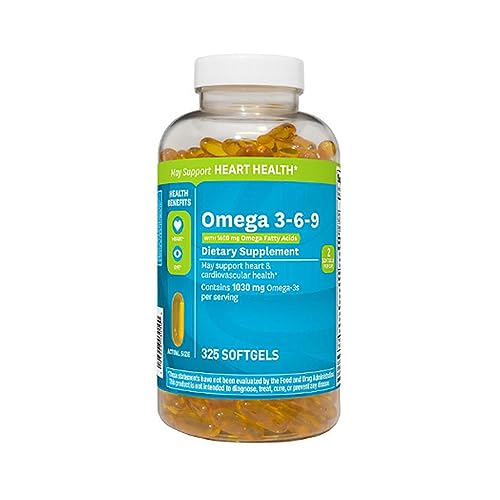 Omega 3-6-9 Dietary Supplement (325 ct.) - Promote Visual Function and Eye Health - Support Heart, Cardiovascular Health, Healthy Skin, Hair and Overall Health (Omega 3-6-9)