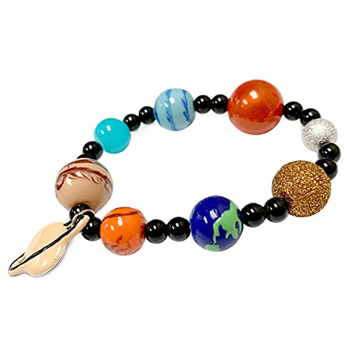 fiona Solar System Bracelet Jewelry – Galaxy Space Solar System Planet Universe Earth Astronomy Beaded Bracelet – Blue Miniverse Charm Bracelet Gift For Women (Mix Color)