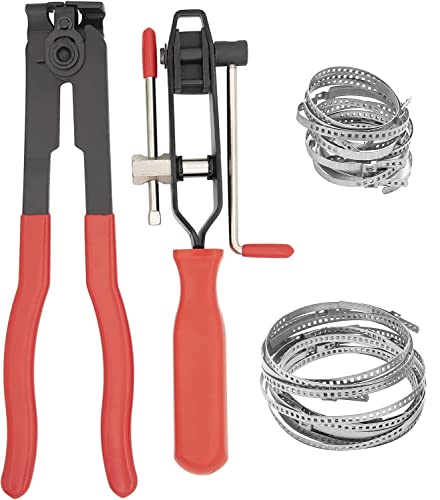 Clamp Pliers With CV Boot Kit, Ear Tie Pliers, Stainless Steel Universal Adjustable Axle Joint Crimp Tool, Hose Banding Tools