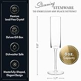 ELIXIR GLASSWARE Champagne Flutes - 6 oz - Set of 6 Edge Champagne Glasses - Modern & Elegant Crystal Wine Glasses Drinking Set - Wedding Champagne Flute Glasses - Prosecco Wine Flute