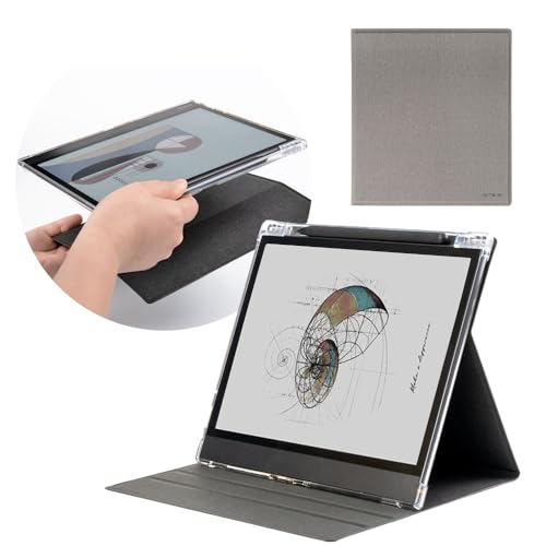 MITER 2in1 Case for Onyx Boox Note Air 4 C/Air 3 C, Magnetic Detachable Kickstand Flip Cover and Inner TPU Jelly Case with Auto Sleep/Wake (Gray)