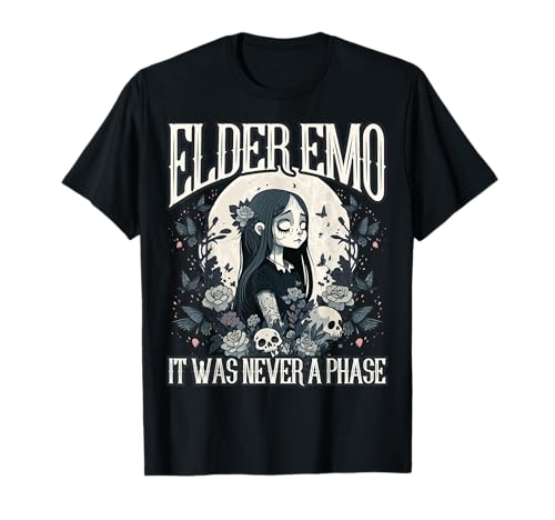 Funny Emo Girl - Elder Emo It Was Never A Phase - Alt Scene T-Shirt