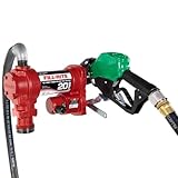 Fill-Rite FR4210HD 12V 20 GPM Fuel Transfer Pump with Discharge Hose & Automatic Nozzle, Green | Gasoline, Diesel, Kerosene, Ethanol & Methanol Blends & Biodiesel