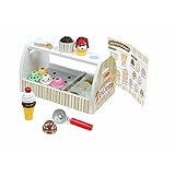 Melissa & Doug Wooden Scoop and Serve Ice Cream Counter With Play Food and Accessories (28 Pcs) Pretend Food, Ice Cream Toys, For Kids Ages 3+