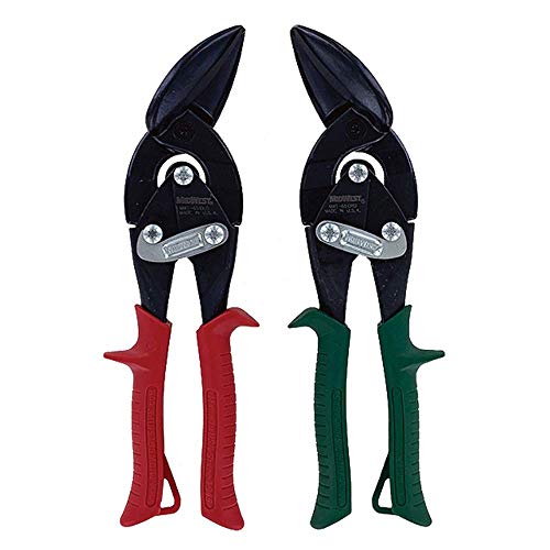 MIDWEST Blackout Series Aviation Snip - Left and Right Cut Offset Tinner Shears, Made in the USA - MWT-6510CO-NP