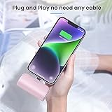 [2 Pack]Mini Portable Charger for iPhone,5200mAh Ultra-Compact Fast Charging Power Bank Cordless Cute Small Smart Battery Pack Compatible with iPhone 14/14 Pro Max/13/13 Pro/12/XR/8/7/6(Pink+Purple)