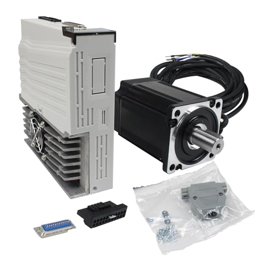 RATTMMOTOR YPMC-1000W 220V Servo Motor Kit, Servo Motor with Servo Motor Driver, CNC Controller Kit for CNC Engraver Milling Machine/Robot (Without Brake)