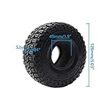 Rchobbytop 4PCS 1.9 Inch Tires OD 5 Inch / 128mm Rubber Tyres with Foam Inserts for 1/10 RC Rock Crawler Axial SCX10 SCX10 II 90046 90047 SCX10 III AXI03007 TRX6 TRX4 RC4WD D90 D110