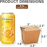 DEAYOU 100 Pack Chinese Take Out Boxes, 8 OZ Kraft Brown Paperboard To Go Containers, Leak and Grease Resistant Stackable Mini Food Pails for Meal, Restaurants, Party, Microwaveable