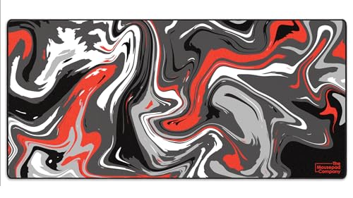 MPCO Strata Liquid Red & Black Large Size Gaming WFH Mousepad Full Desk (Red & Black, AeroGlyde Fabric (Large (36" x 17"))