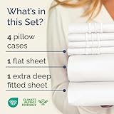 Extra Deep Queen Sheet Set - 6 Piece Breathable & Cooling Sheets - Hotel Luxury Bedding Set w/18-24 Inch Extra Deep Pockets - Easy Fit - Super Soft, Wrinkle Free & Comfy - Antique White, Queen Size