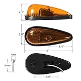 Partsam Amber Teardrop Cab Light 9LED Cab Marker Light 5pcs Front Rear Top Clearance Roof Running Light with Wiring Pack for Trucks, Vans, Pickups, semis and RVs,DOT Compliant